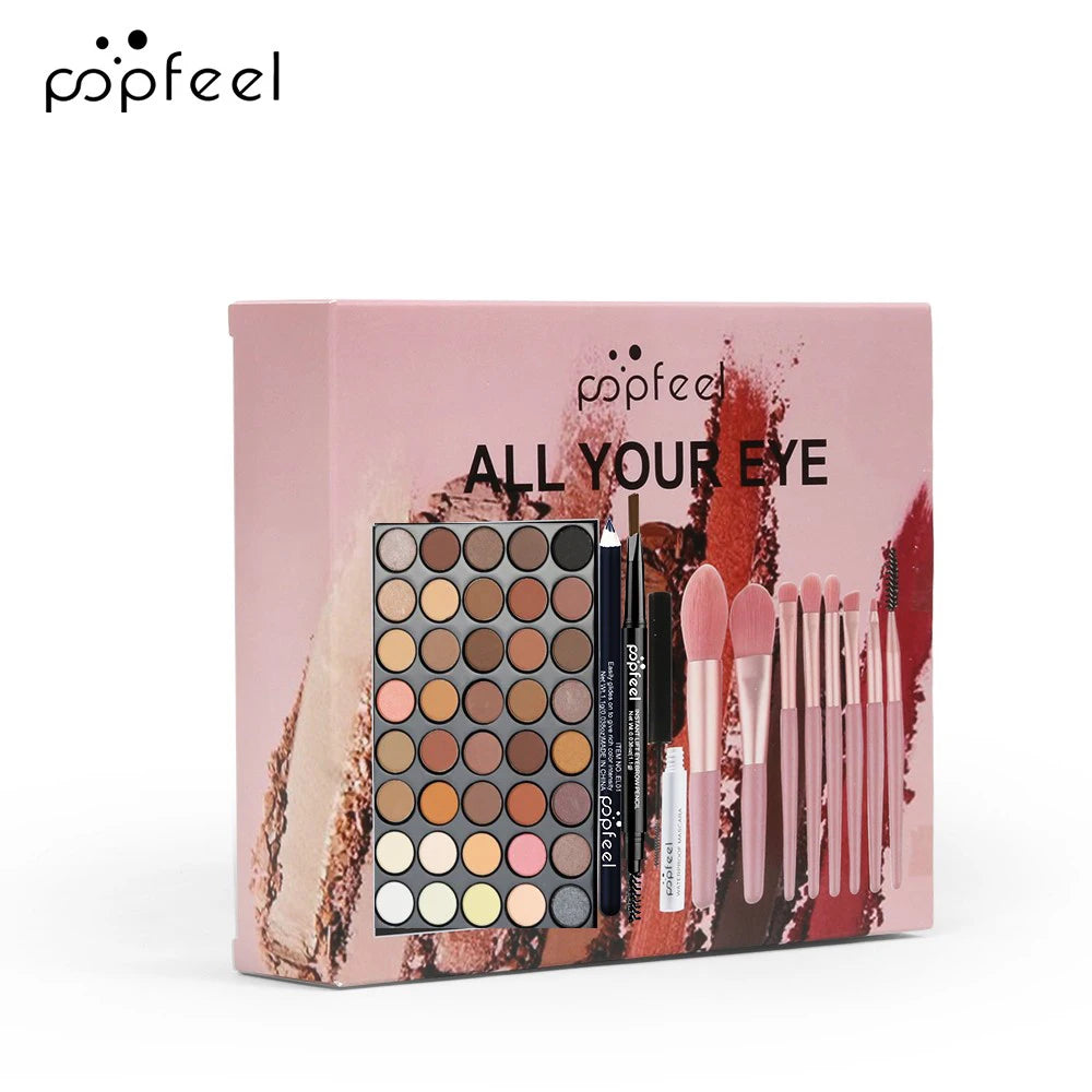 Lumière 40-Color Complete Eye Makeup Set Eyeshadow, Eyeliner, Mascara & Brow Kit