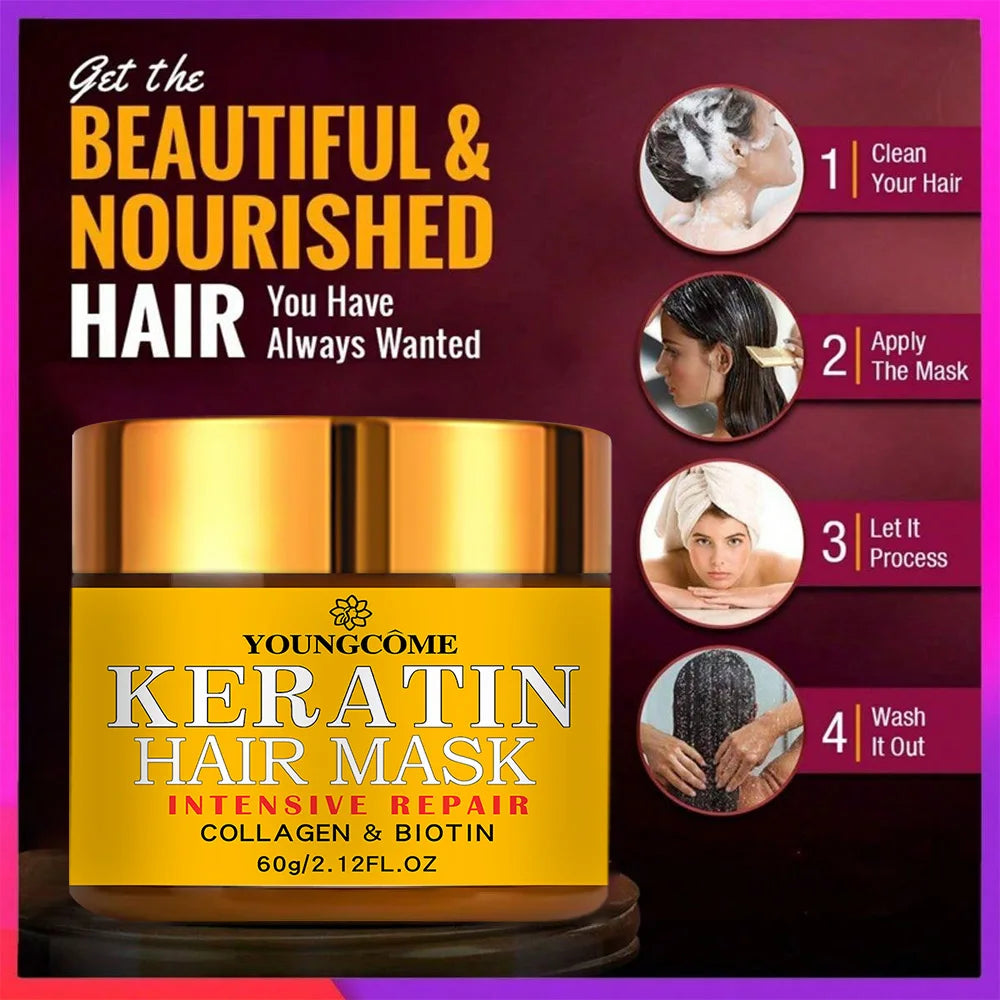 Keratin & Biotin Nourishing Hair Mask – Deep Conditioning Treatment