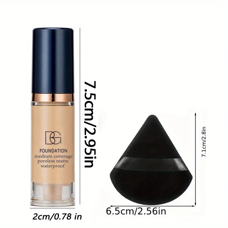 Full Coverage Liquid Foundation + Makeup Puff