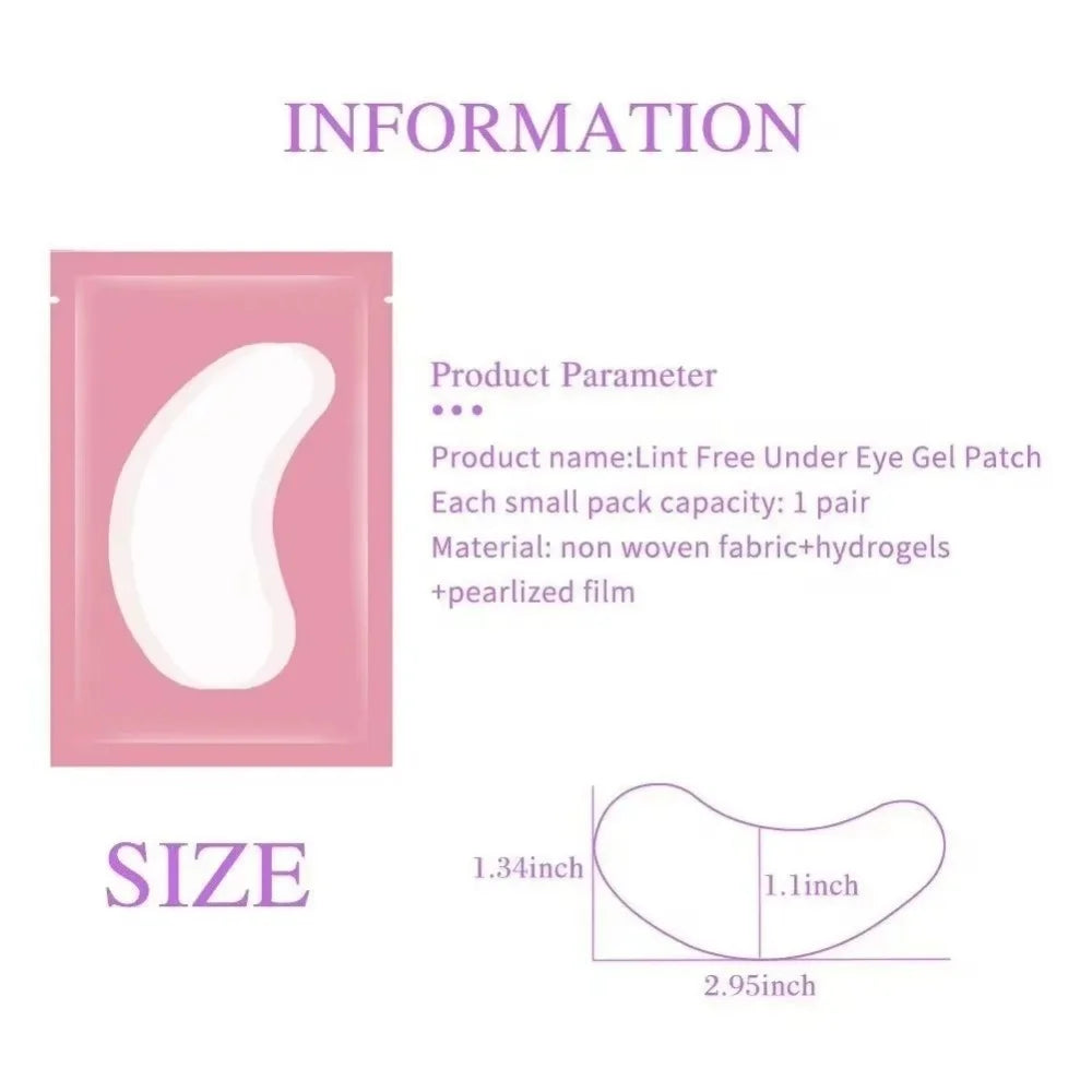 50 Pairs Hydrogel Under-Eye Pads for Eyelash Extensions