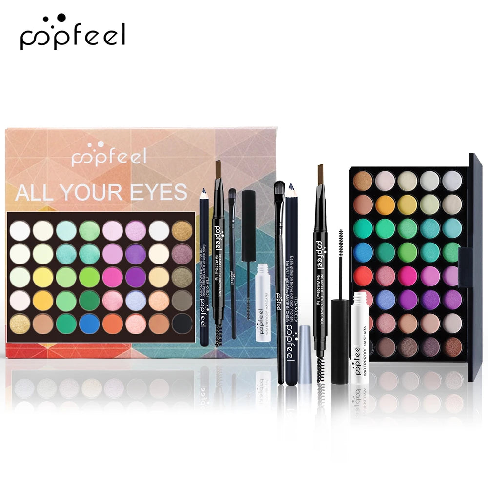 Complete Eye Makeup Set Eyeshadow, Mascara, Eyeliner & Brow Kit