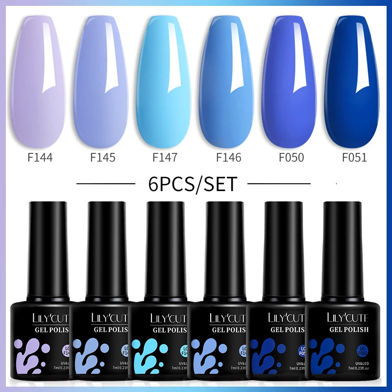 6-Piece Coffee Brown Gel Nail Polish Set UV/LED Soak-Off Nail Colors