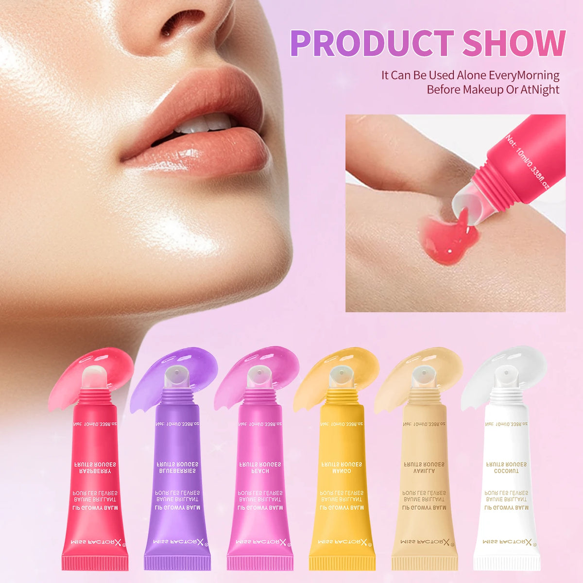 Fruit Glow Hydrating Lip Oil Set – 6 Pieces