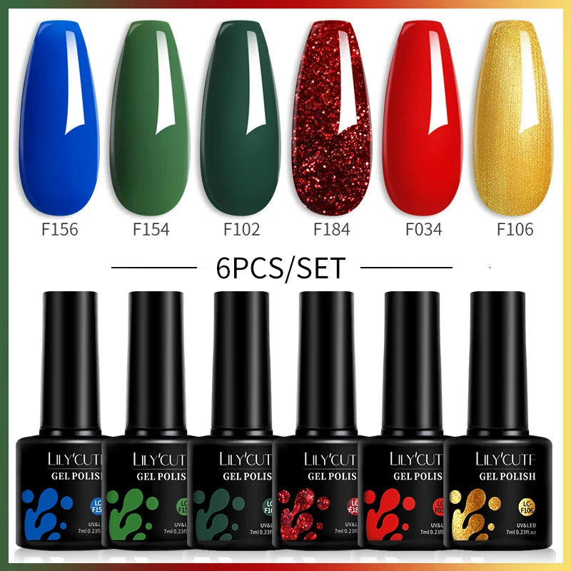 6-Piece Coffee Brown Gel Nail Polish Set UV/LED Soak-Off Nail Colors
