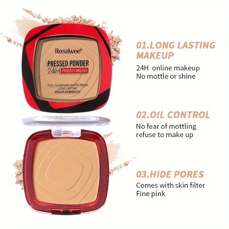 Matte Full Coverage Pressed Powder Foundation with Puff