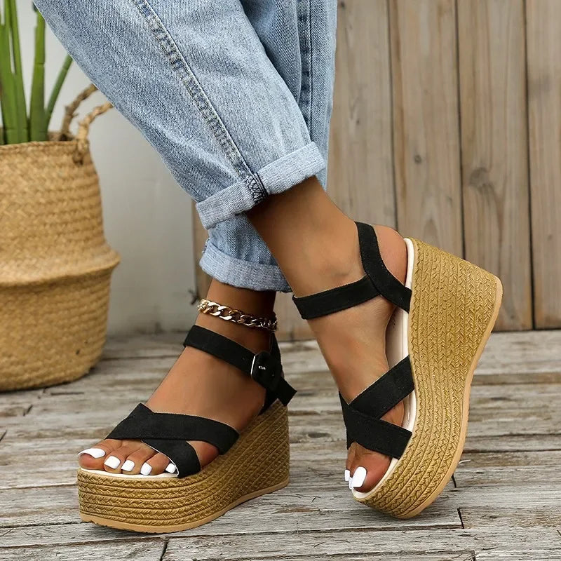 Women’s Platform Wedge Sandals Peep Toe Casual Heels