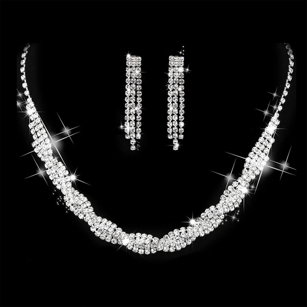 Elegant Teardrop Necklace & Earrings Jewelry Set
