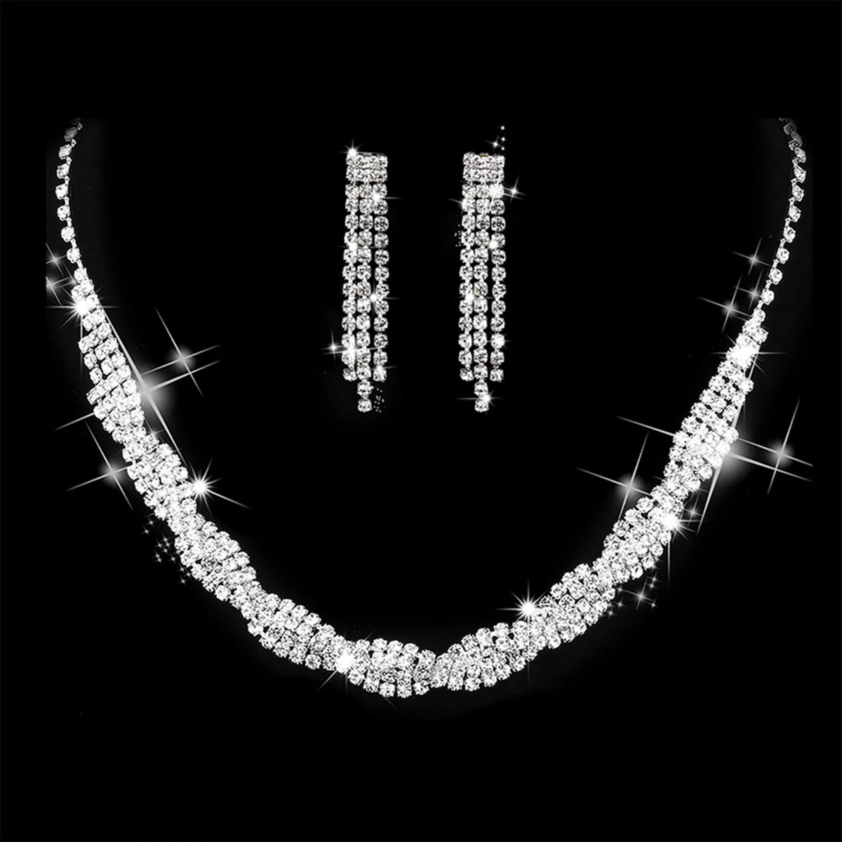 Elegant Teardrop Necklace & Earrings Jewelry Set