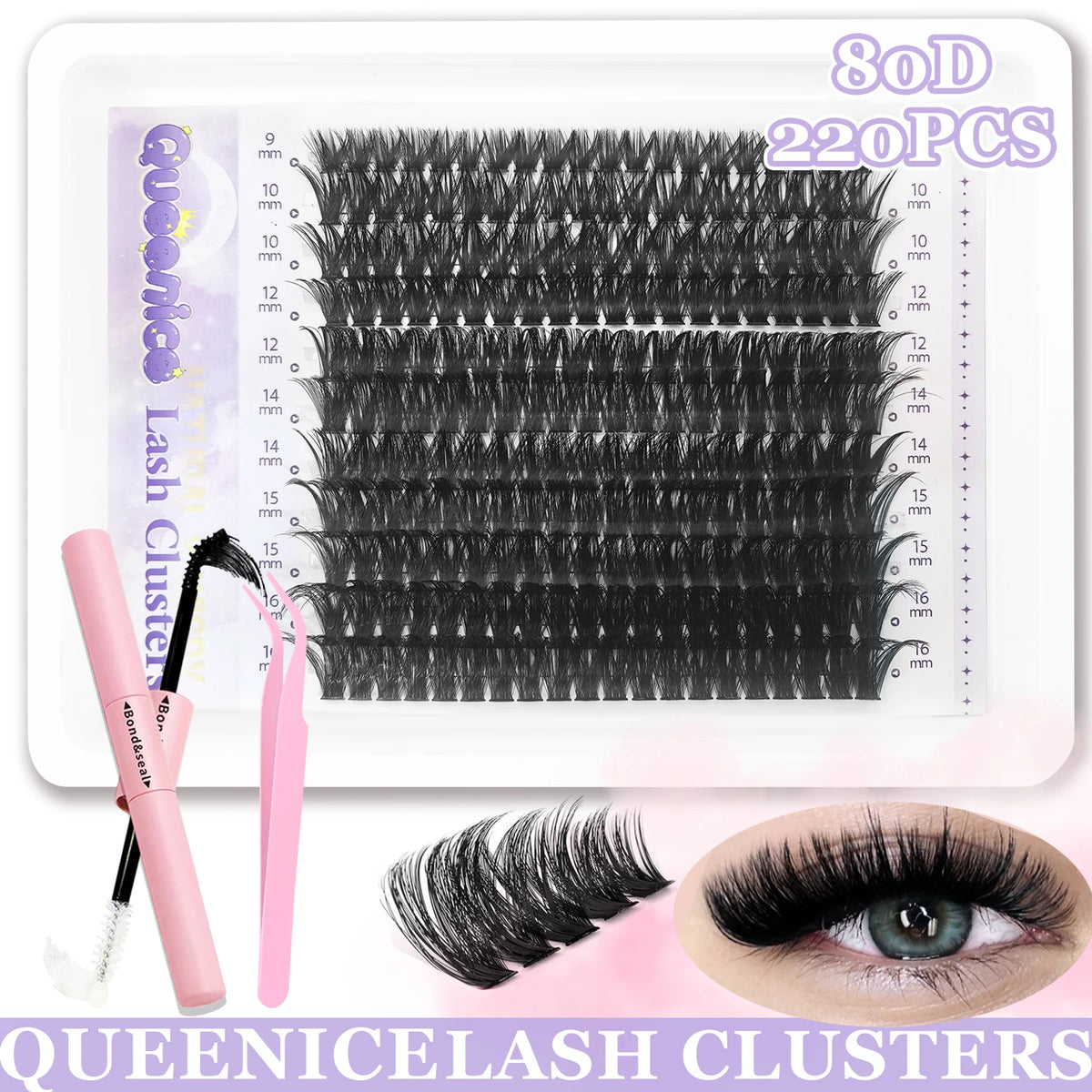 DIY Individual Cluster Lash Extension Kit – Wispy Mixed-Length Lashes