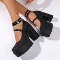 Chunky Platform Mary Jane High Heels