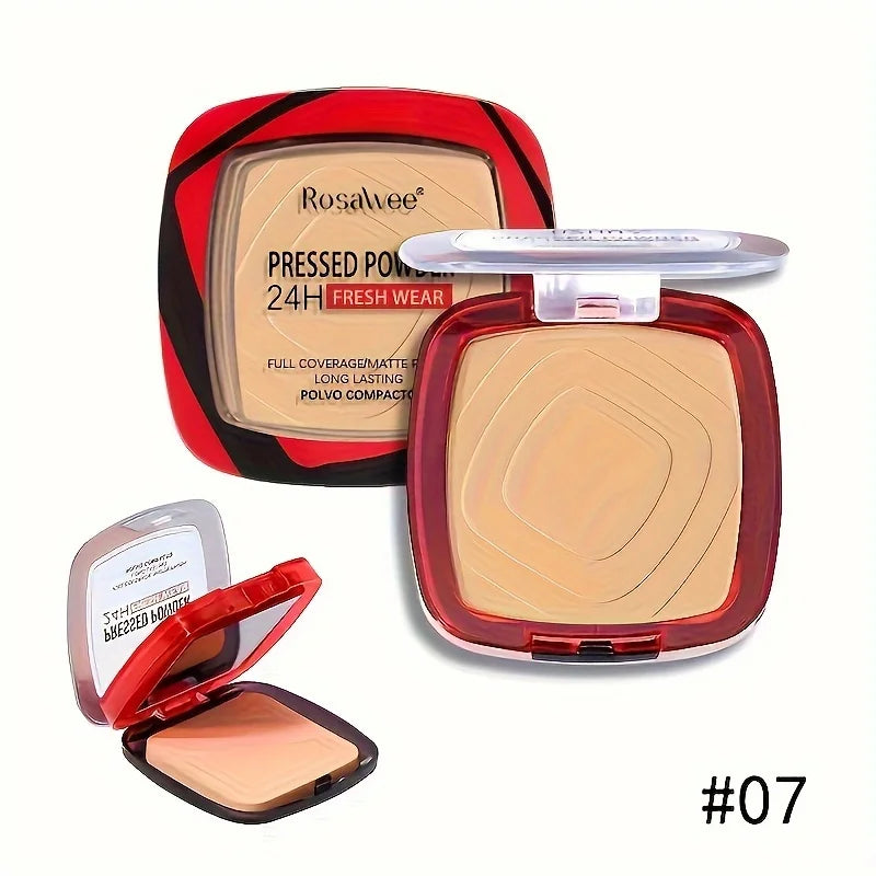 Matte Full Coverage Pressed Powder Foundation with Puff