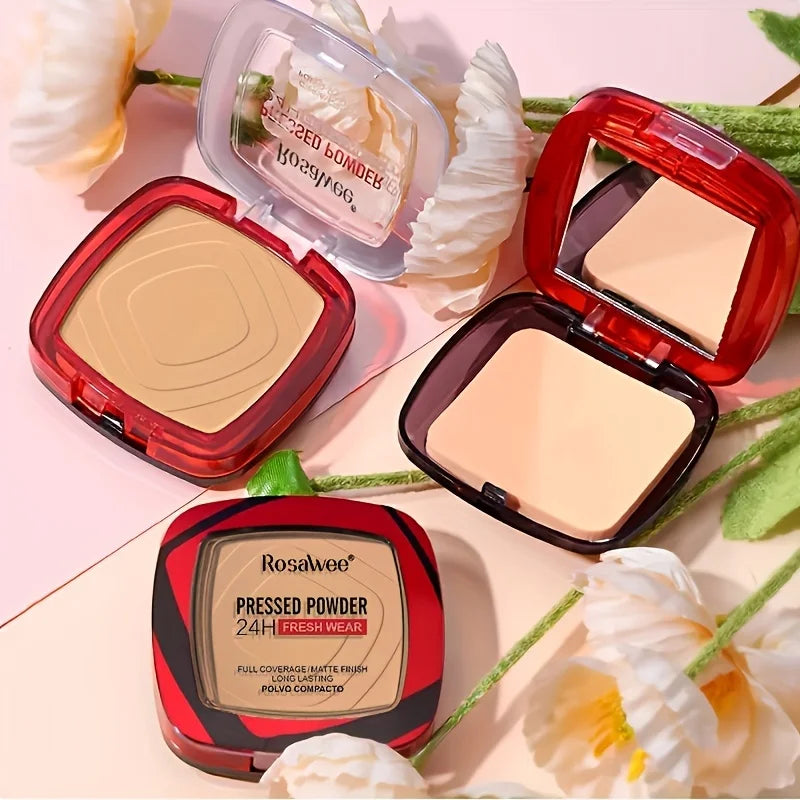 Matte Full Coverage Pressed Powder Foundation with Puff