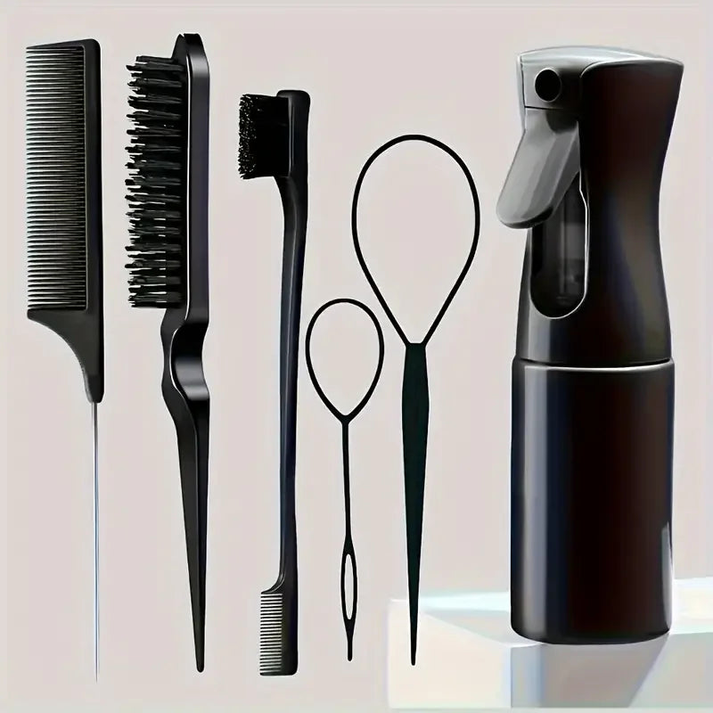 Complete 6-Piece Hair Styling, Braiding & Detangling Tool Set