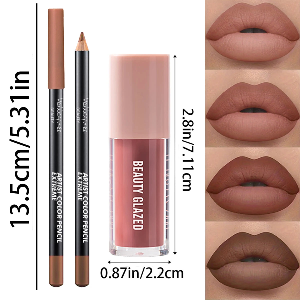 Velvet Lip Liner & Gloss Trio Set
