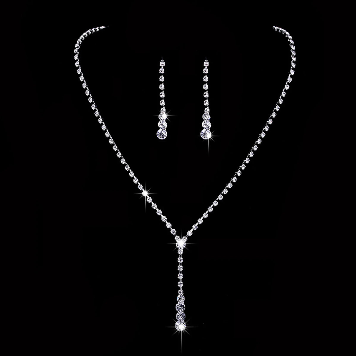 Elegant Teardrop Necklace & Earrings Jewelry Set