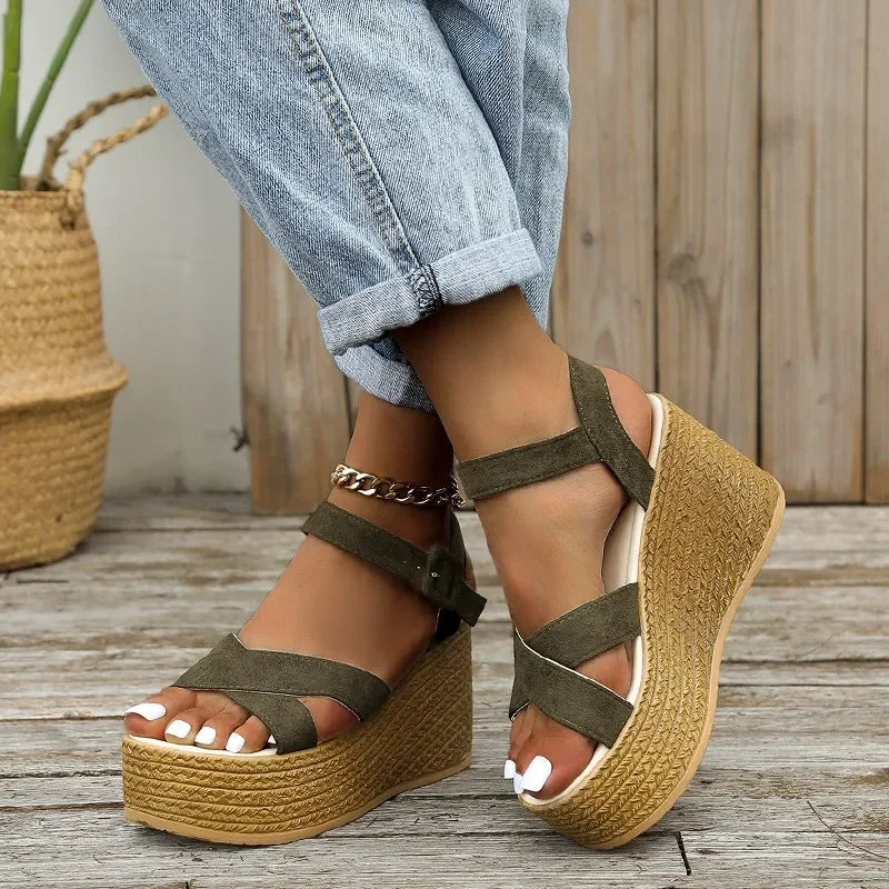 Women’s Platform Wedge Sandals Peep Toe Casual Heels