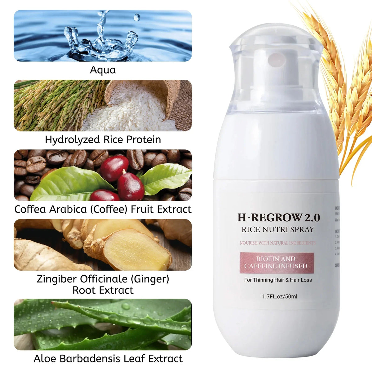 Rice Water Strengthening Hair & Scalp Spray – 60ml