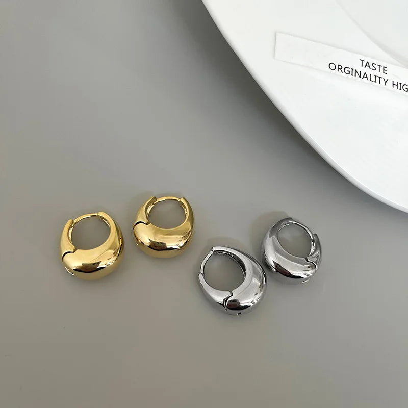 Chunky Stainless Steel Hoop Earrings – Classic Minimalist Style