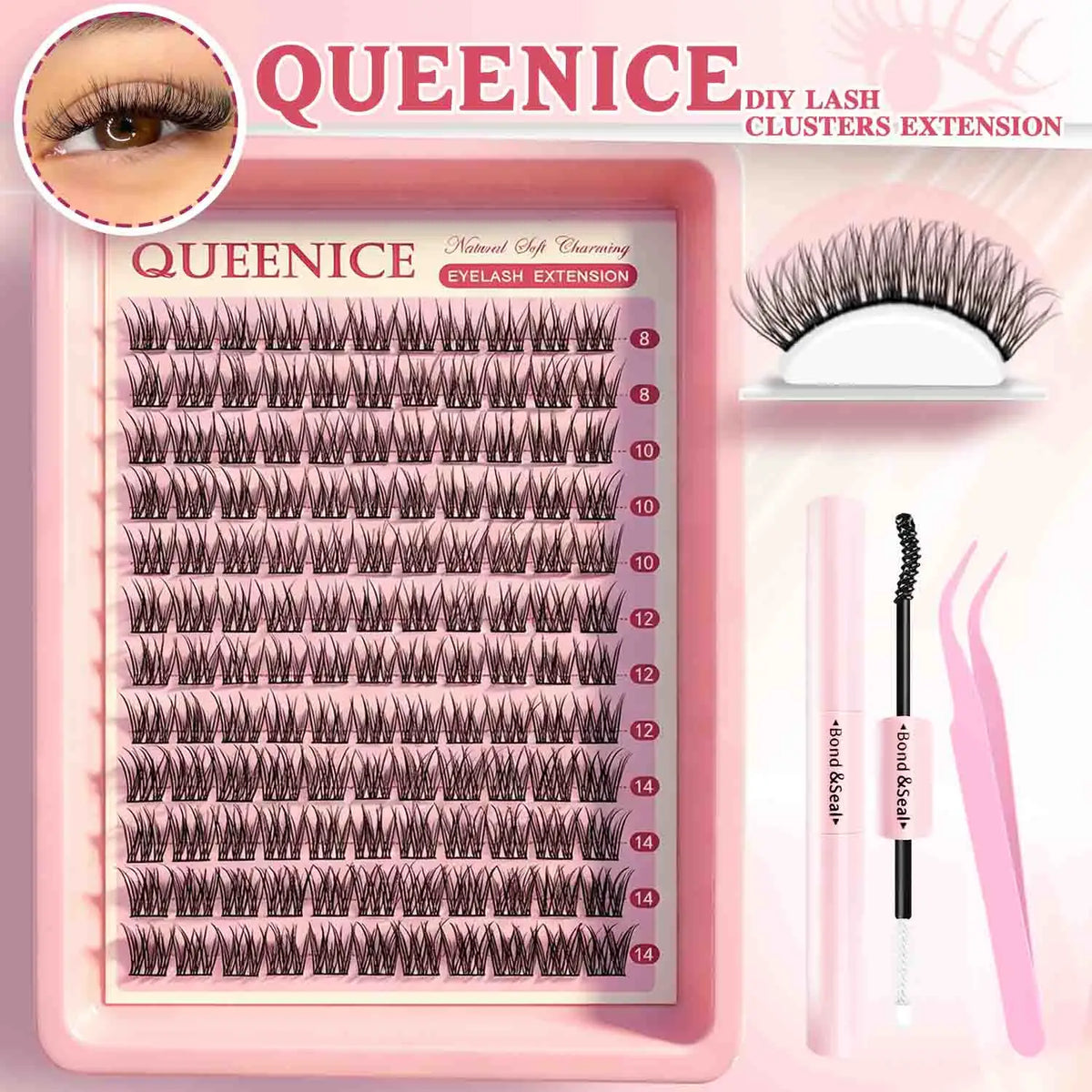 DIY Individual Cluster Lash Extension Kit – Wispy Mixed-Length Lashes