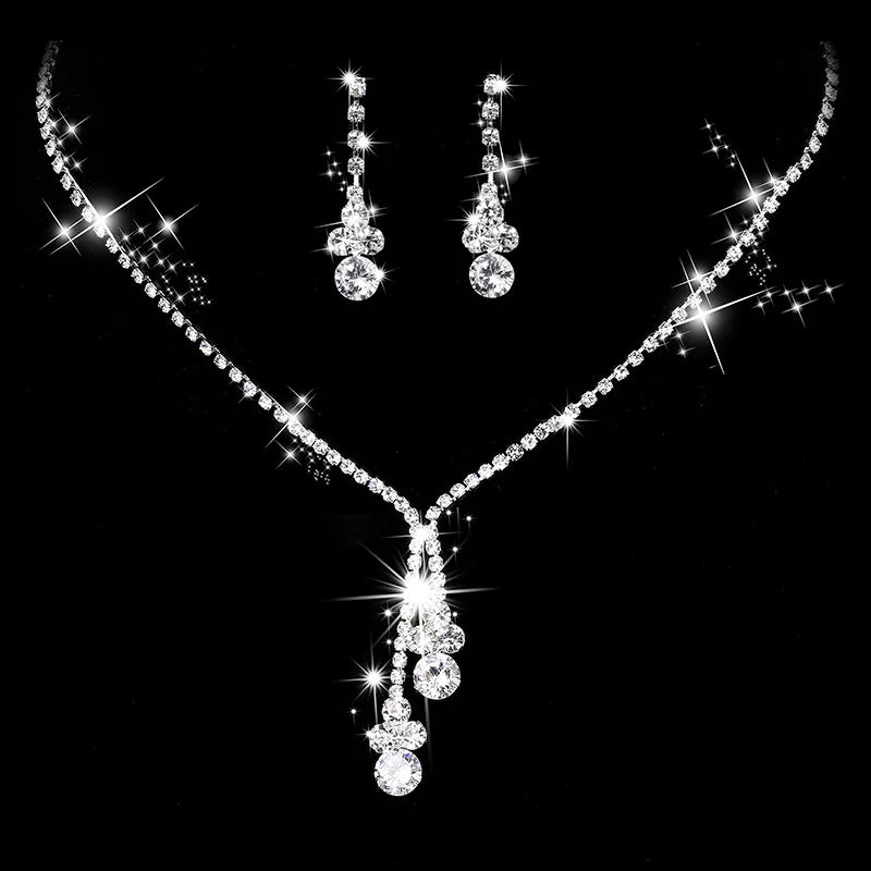 Elegant Teardrop Necklace & Earrings Jewelry Set