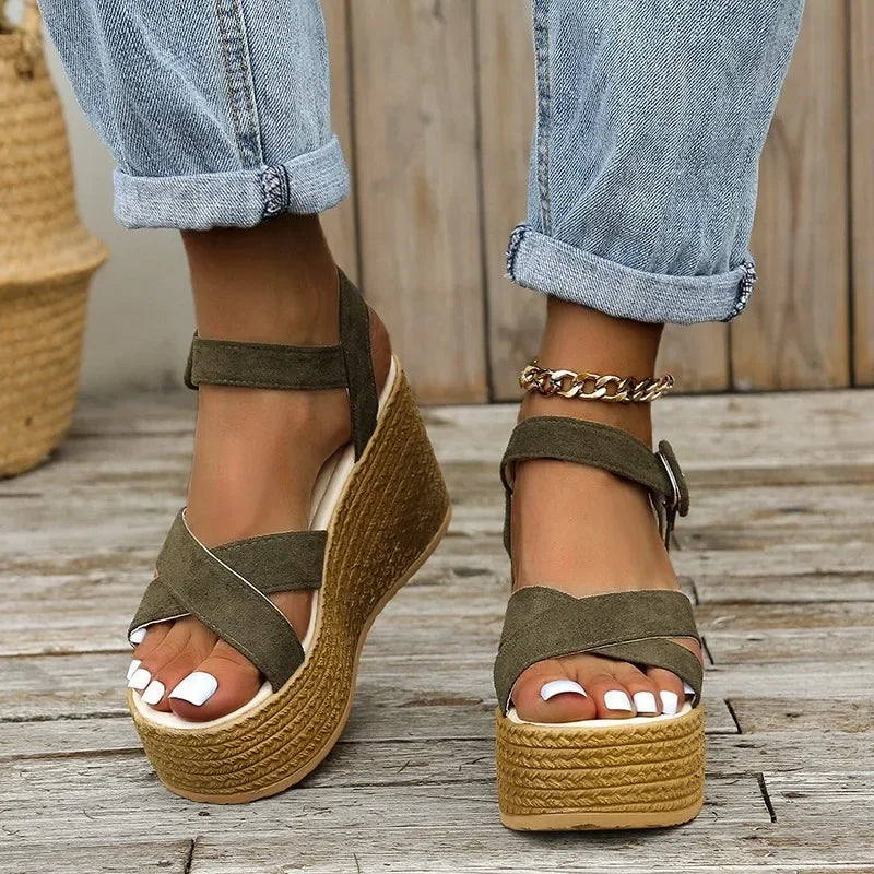 Women’s Platform Wedge Sandals Peep Toe Casual Heels
