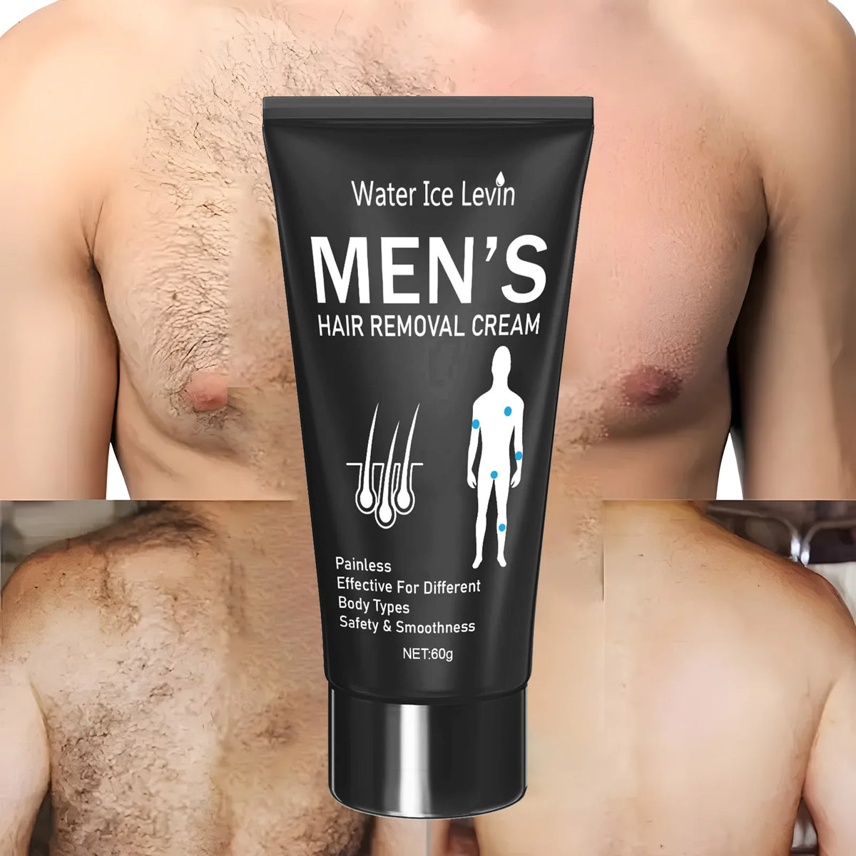 60g Hair Removal Cream for Men & Women Smooth Body Depilatory Cream